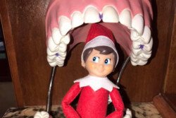 Flossy the Elf spots so many cavities on these huge teeth! How many can you see Flossy the Elf spots so many cavities on these huge teeth! How many can you see